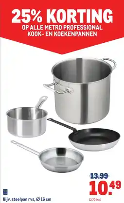 Makro OP ALLE METRO PROFESSIONAL KOOK- EN KOEKENPANNEN aanbieding
