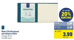 Makro Metro Professional servetten crème aanbieding