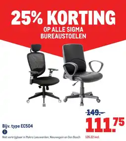 Makro OP ALLE SIGMA BUREAUSTOELEN aanbieding