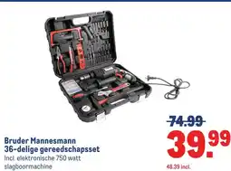 Makro Bruder Mannesmann 36-delige gereedschapsset aanbieding