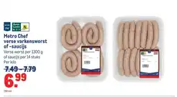 Makro Metro Chef verse varkensworst of-saucijs aanbieding