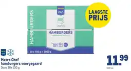 Makro Metro Chef hamburgers voorgegaard aanbieding