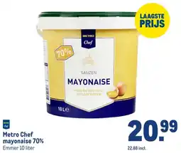 Makro Metro Chef mayonaise 70% aanbieding
