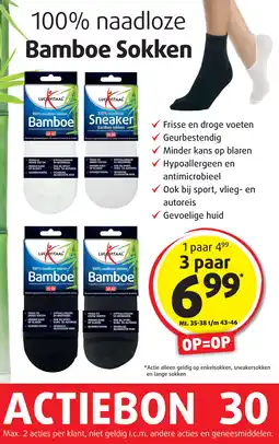 Lucovitaal 100% naadloze Bamboe Sokken aanbieding