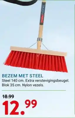 Kluswijs BEZEM MET STEEL aanbieding