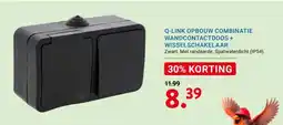 Kluswijs Q-LINK OPBOUW COMBINATIE WANDCONTACTDOOS + WISSELSCHAKELAAR aanbieding