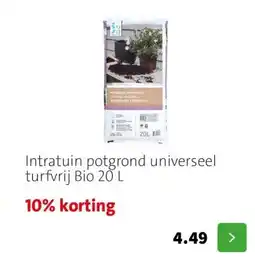 Intratuin Intratuin potgrond universeel turfvrij Bio 20 L aanbieding