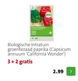 Intratuin Biologische Intratuin groentezaad paprika (Capsicum annuum 'California Wonder') aanbieding