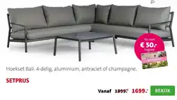 Intratuin Hoekset Bali. 4-delig, aluminium, antraciet of champagne. aanbieding