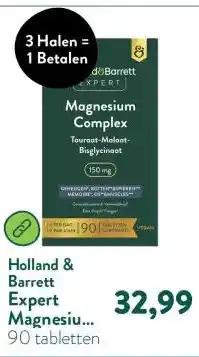 Holland & Barrett Expert Magnesium Complex Tauraat-Malaat-Bisglycinaat 150mg aanbieding