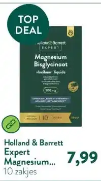Holland & Barrett Expert Magnesium Bisglycinaat Vloeibaar 300 mg - 10 sachets aanbieding