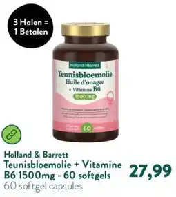 Holland & Barrett Teunisbloemolie + Vitamine B6 1500mg - 60 softgels aanbieding