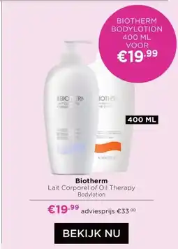 ICI Paris XL Biotherm Lait Corporel of Oil Therapy Bodylotion aanbieding