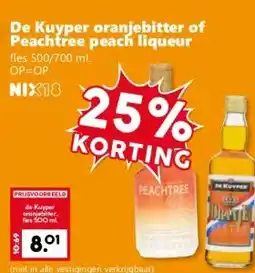 Coop De Kuyper oranjebitter of Peachtree peach liqueur aanbieding