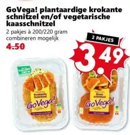 Coop GoVega! plantaardige krokante schnitzel en/of vegetarische kaasschnitzel aanbieding