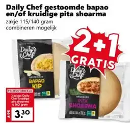 Coop Daily Chef gestoomde bapao en/of kruidige pita shoarma aanbieding