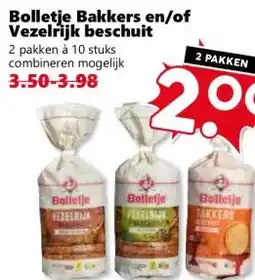 Coop Bolletje Bakkers en/of Vezelrijk beschuit aanbieding