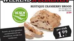 Coop RUSTIQUE CRANBERRY BROOD aanbieding