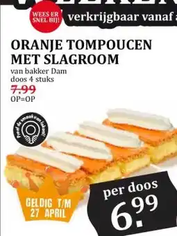 Coop ORANJE TOMPOUCEN MET SLAGROOM aanbieding