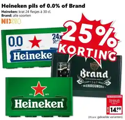 Coop Heineken pils of 0.0% of Brand aanbieding
