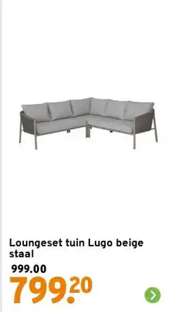 GAMMA Loungeset tuin Lugo beige staal aanbieding
