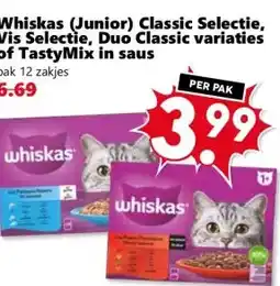 Coop Whiskas (Junior) Classic Selectie, Vis Selectie, Duo Classic variaties of TastyMix in saus aanbieding
