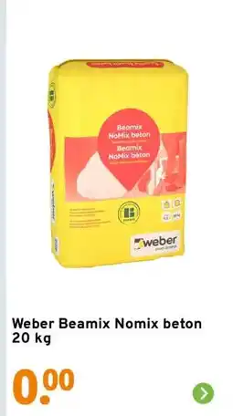 GAMMA Weber Beamix Nomix beton 20 kg aanbieding