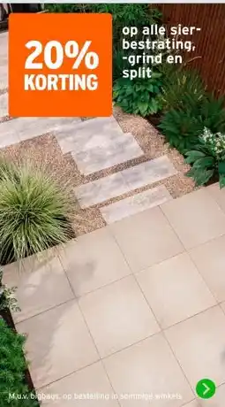 GAMMA op alle sier- bestrating, -grind en split aanbieding