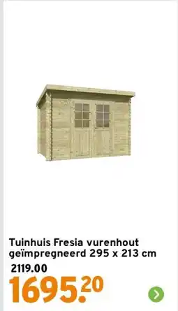 GAMMA Tuinhuis Fresia vurenhout geïmpregneerd 295 x 213 cm aanbieding