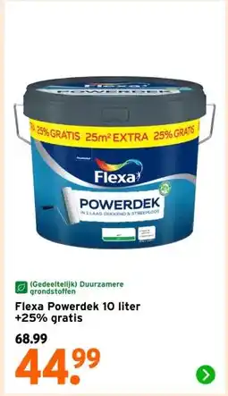 GAMMA Flexa Powerdek 10 liter +25% gratis aanbieding