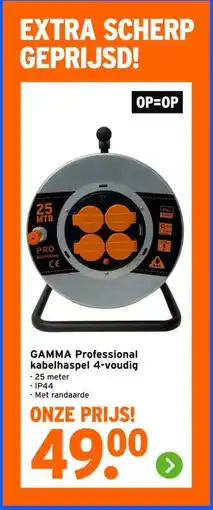 GAMMA GAMMA Professional kabelhaspel 4-voudig aanbieding