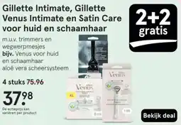 Etos Gillette Intimate, Gillette Venus Intimate en Satin Care voor huid en schaamhaar aanbieding