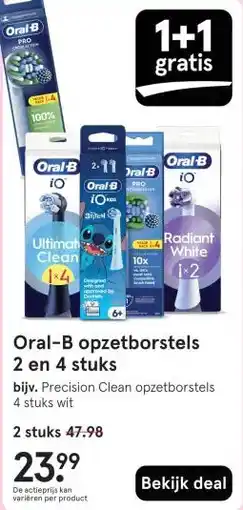 Etos Oral-B opzetborstels 2 en 4 stuks aanbieding