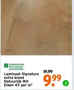 GAMMA Laminaat Signature extra breed Natuurlijk Wit Eiken 4V aanbieding