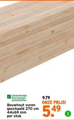 GAMMA Bouwhout vuren geschaafd 270 cm 44x69 mm aanbieding