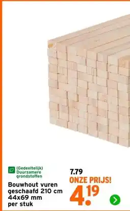 GAMMA Bouwhout vuren geschaafd 210 cm aanbieding