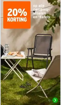 GAMMA op alle camping- stoelen en -tafels aanbieding