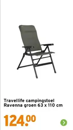 GAMMA Travellife campingstoel Ravenna groen 63 x 110 cm aanbieding