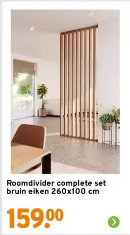 GAMMA Roomdivider complete set bruin eiken 260x100 cm aanbieding