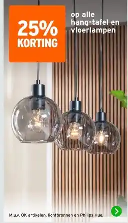 GAMMA op alle hang-tafel en vloerlampen aanbieding