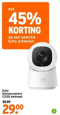 GAMMA Eufy binnencamera C220 bedraad aanbieding