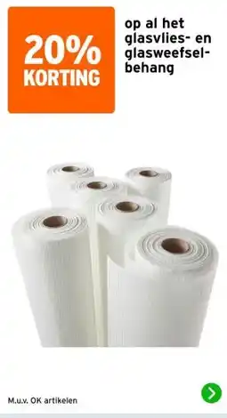 GAMMA op al het glasvlies- en glasweefsel-behang aanbieding