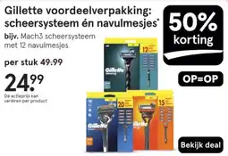 Etos Gillette voordeelverpakking: scheersysteem én navulmesjes aanbieding