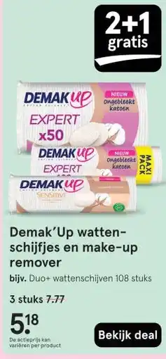 Etos Demak'Up watten- schijfjes en make-up remover aanbieding
