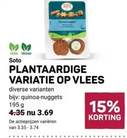 Ekoplaza Soto PLANTAARDIGE VARIATIE OP VLEES aanbieding