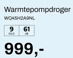 De Witgoed Specialist SIEMENS Warmtepompdroger aanbieding