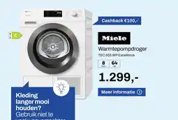 De Witgoed Specialist Miele Warmtepompdroger aanbieding