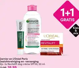 DA Garnier en L'Oréal Paris Gezichtsreiniging en -verzorging aanbieding