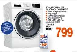 Correct BOSCH WDU8H541EU WAS/DROOG COMBINATIE aanbieding