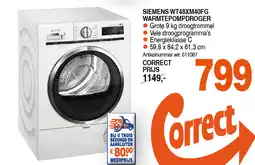 Correct SIEMENS WT48XM40FG WARMTEPOMPDROGER aanbieding